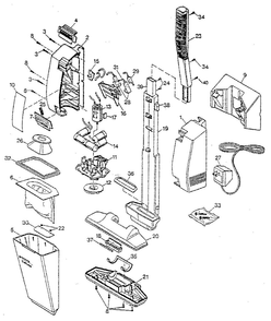 Unit Parts Diagram and Parts List for 9343TY2  Black and Decker Hand Vacuum